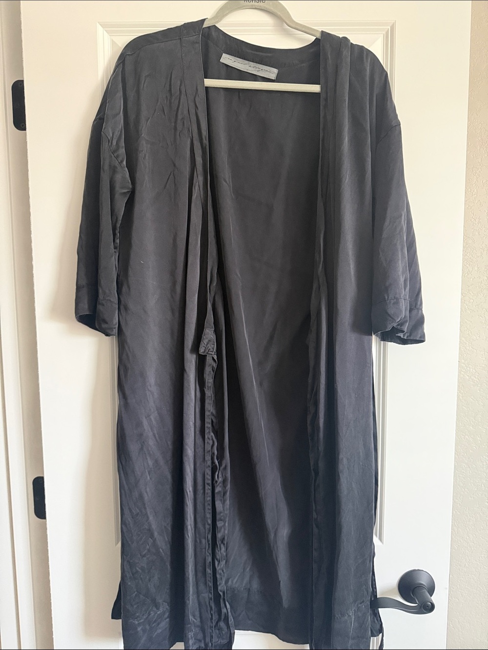 Raquel Allegra Black Open Kimono-Style Blazer